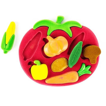 3D Vegetable Shape Sorter – Educational Tomato Shaped Puzzle with 7 Bright Vegetables