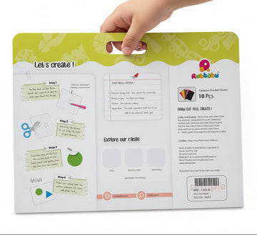Rubbabu Flocked Sheets (set of 10) - Multiuse Soft sticker paper for arts & crafts!
