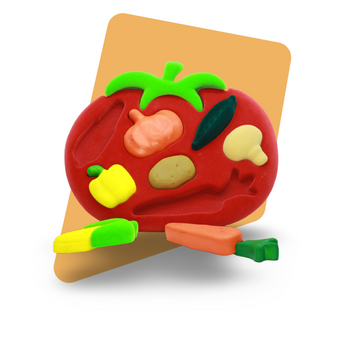 3D Vegetable Shape Sorter – Educational Tomato Shaped Puzzle with 7 Bright Vegetables